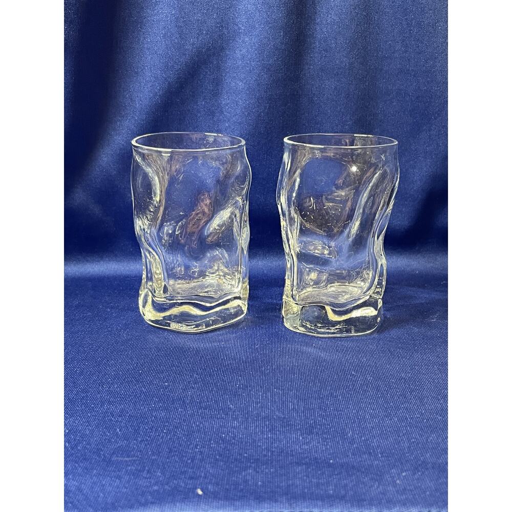 Pair of Bormioli Rocco Clear Waving Glass Shot Glasses